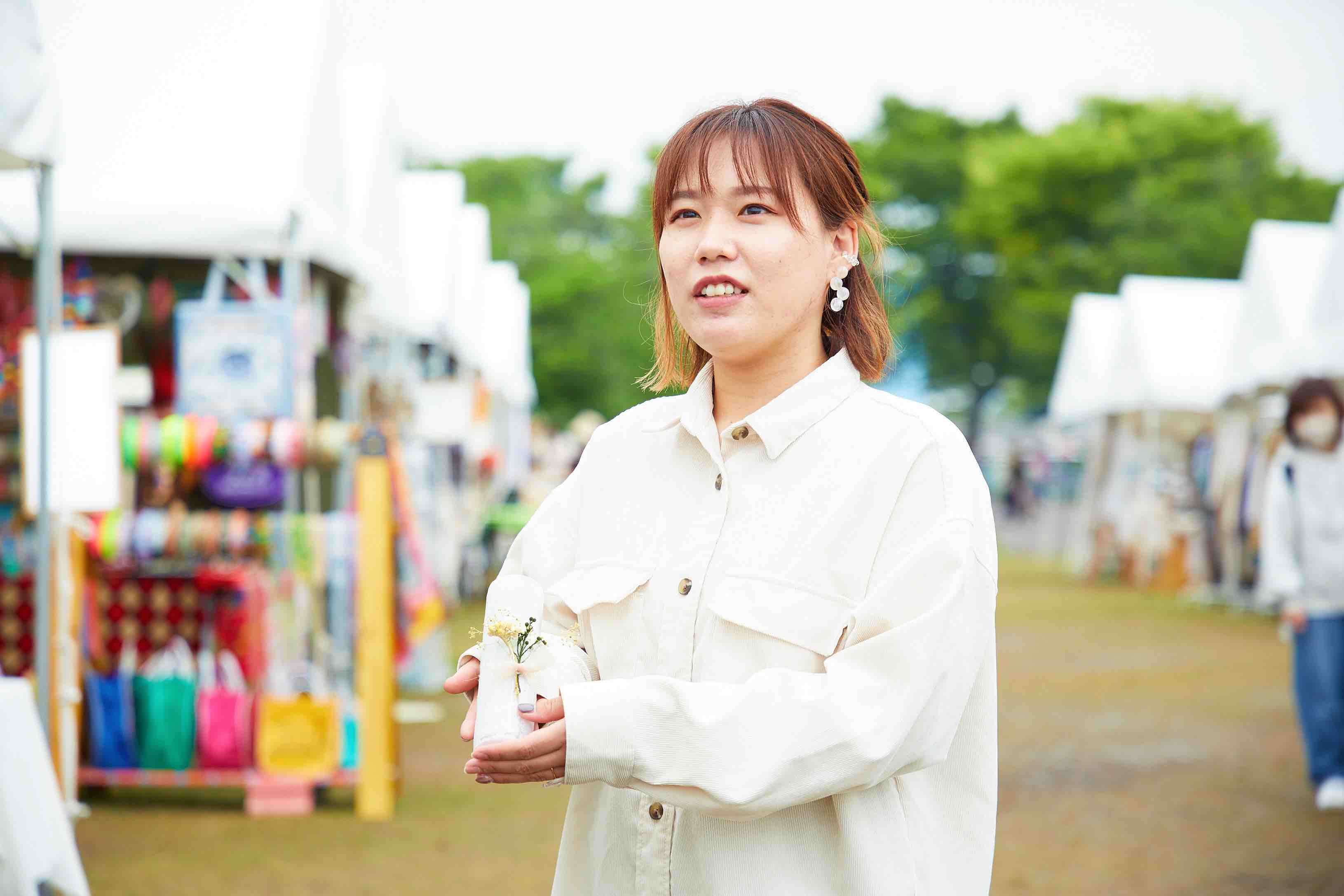 フラワーロスをなくしたい」と思いを込めたキャンドル